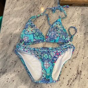 EUC LASCANA for VENUS Teal Medallion Bikini Set